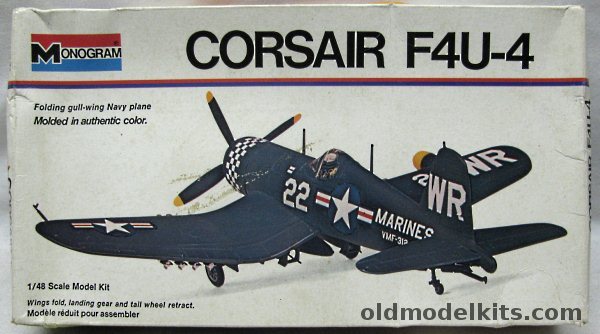 Monogram 1/48 Corsair F4U-4 - White Box Issue - (F4U4), 6833 plastic model kit